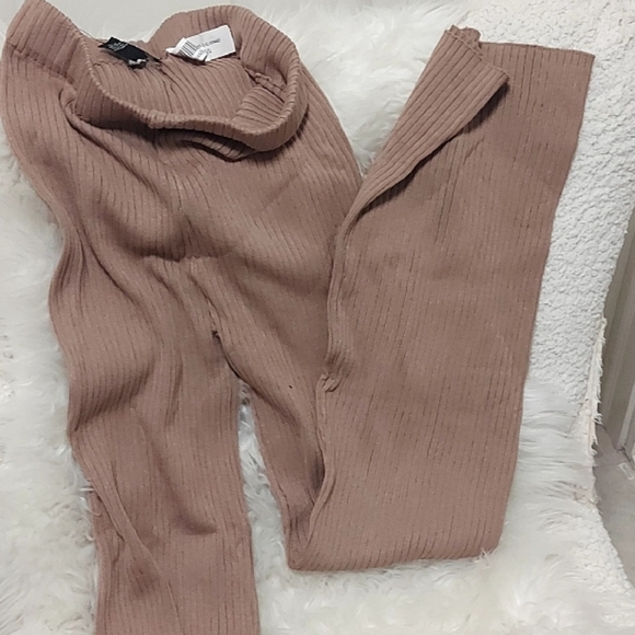 Forever 21 Ribbed Knit Pants - Brown - Picture 1 of 5